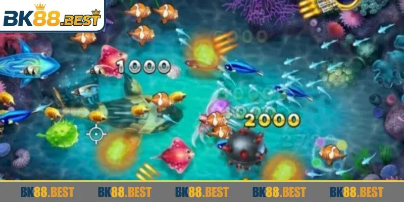 Bắn cá đổi thưởng BK88 thiết kế không gian đại dương xanh thẳm