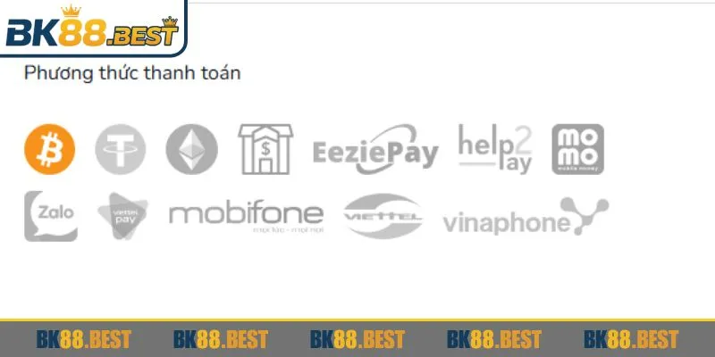Có nhiều hình thức nạp tiền BK88 để lựa chọn